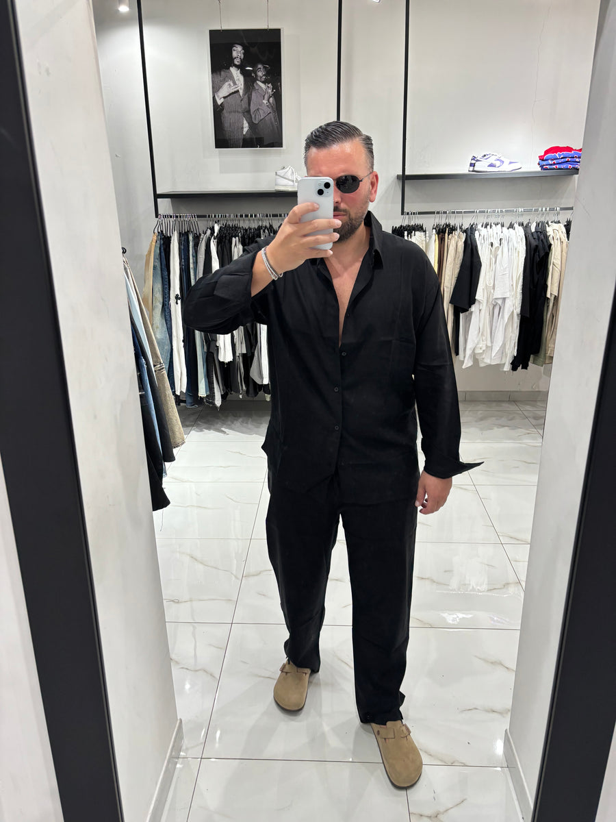 Camicia in Black Lino