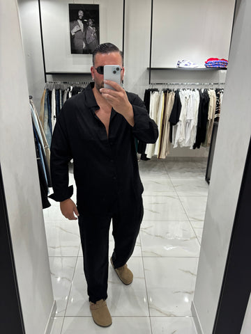 Camicia in Black Lino